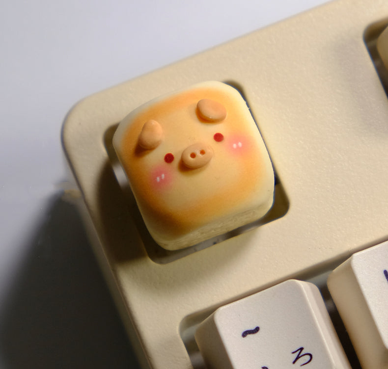Dirty Pig Bread Personalized External Device Handmade Resin Keycaps Creative Decorative Keycaps
