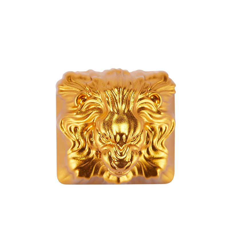 Gold lion aluminum alloy, metal anode personalized keycaps, decorative translucent metal keycaps