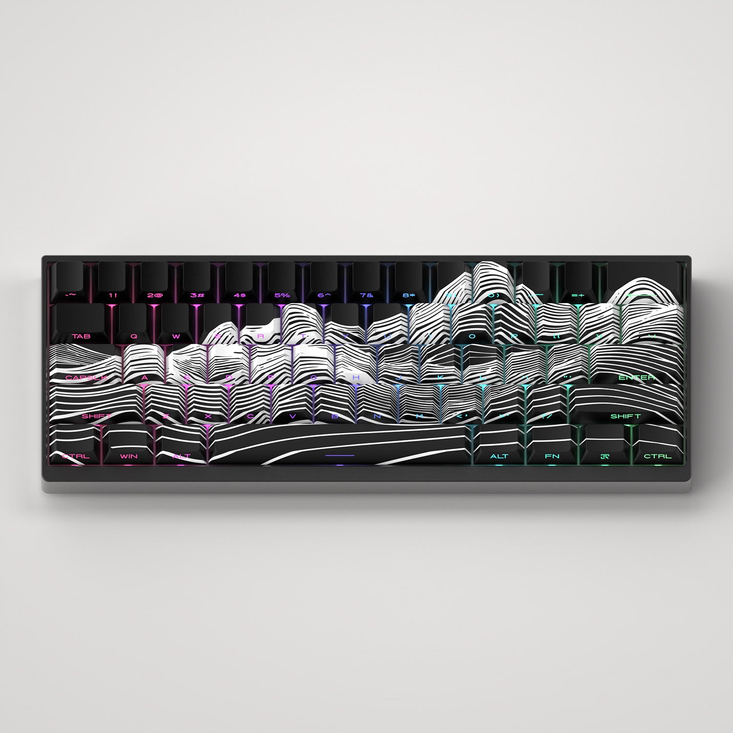 High mountain line keycaps, original factory height side engraved translucent keycaps, PBT side translucent personalized keycaps set