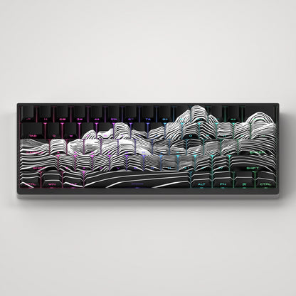 High mountain line keycaps, original factory height side engraved translucent keycaps, PBT side translucent personalized keycaps set