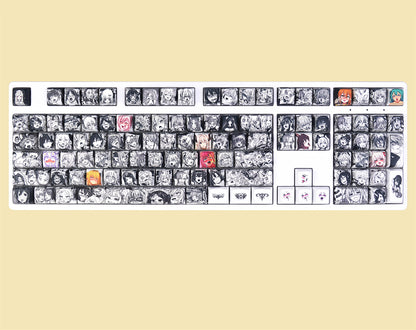 Nijigen anime female lead collection keycap set, sublimation pbt mechanical keyboard decoration keycap, anime keycap set