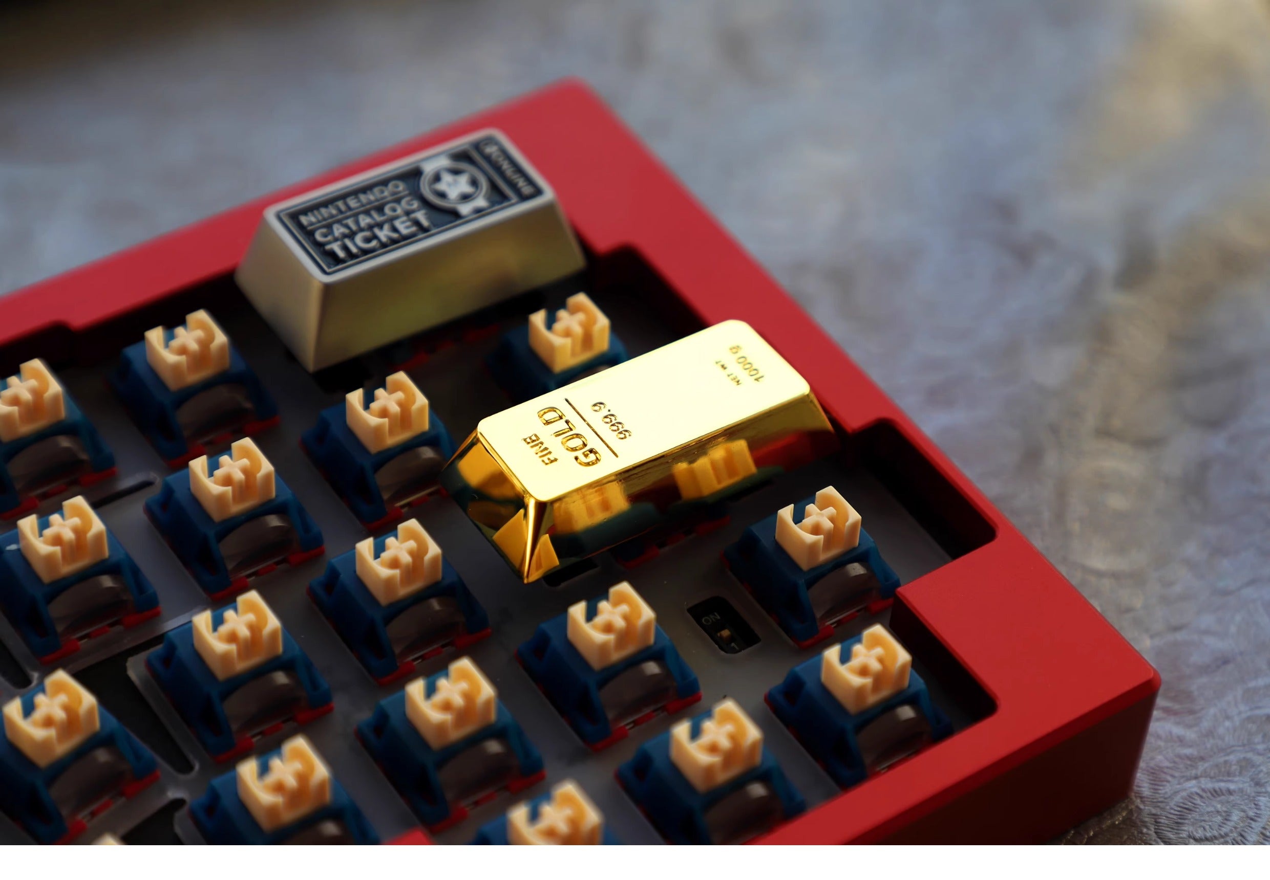 Metal personalized keycap, gold bar, gold brick shape, enter key, zinc ...