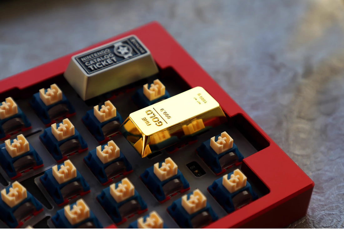 Metal personalized keycap, gold bar, gold brick shape, enter key, zinc alloy material, factory height, one character enter key