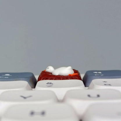 Lying flat duck mechanical keyboard short switch resin handmade personalized cute creative keycaps