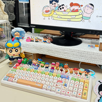 Crayon Shin chan keycaps MOG, MOA round height white cute MAC sublimation keycaps