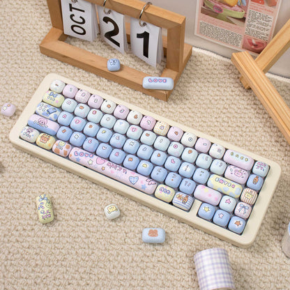 Toy house mechanical keyboard keycaps MOG cute round PBT heat sublimation keycaps
