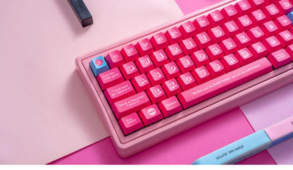 Barbie color matching set keycaps factory height side engraved transparent keycaps PBT side transparent personalized keycaps