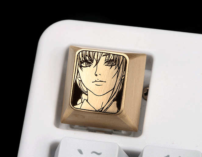 Chainsaw Man，Makima， Titanium alloy carved keycaps, personalized keycaps for mechanical keyboards.