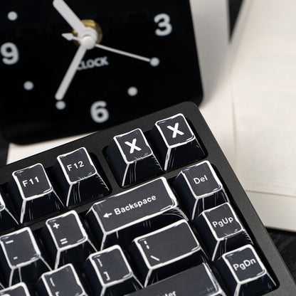 Black comic style, PBT heat sublimation original factory highly compatible personalized keycap set.