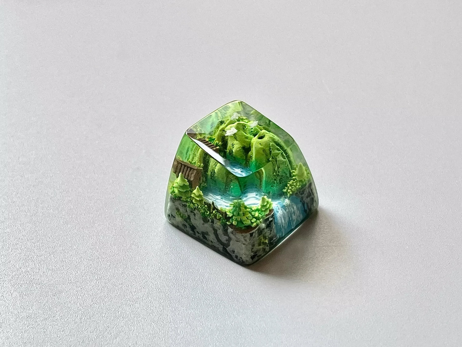 Chinese landscape painting style resin keycaps, seasonal keycaps for spring, summer, autumn, winter, and winter, personalized keycaps for keyboards