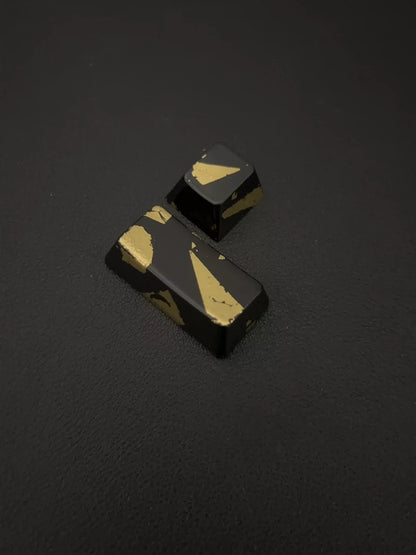 Chinese Lacquer, ESC+keycaps 2.25U left shift · Gold shattering effect, personalized keycaps, resin coated keycaps, mechanical keyboard decorative keycaps