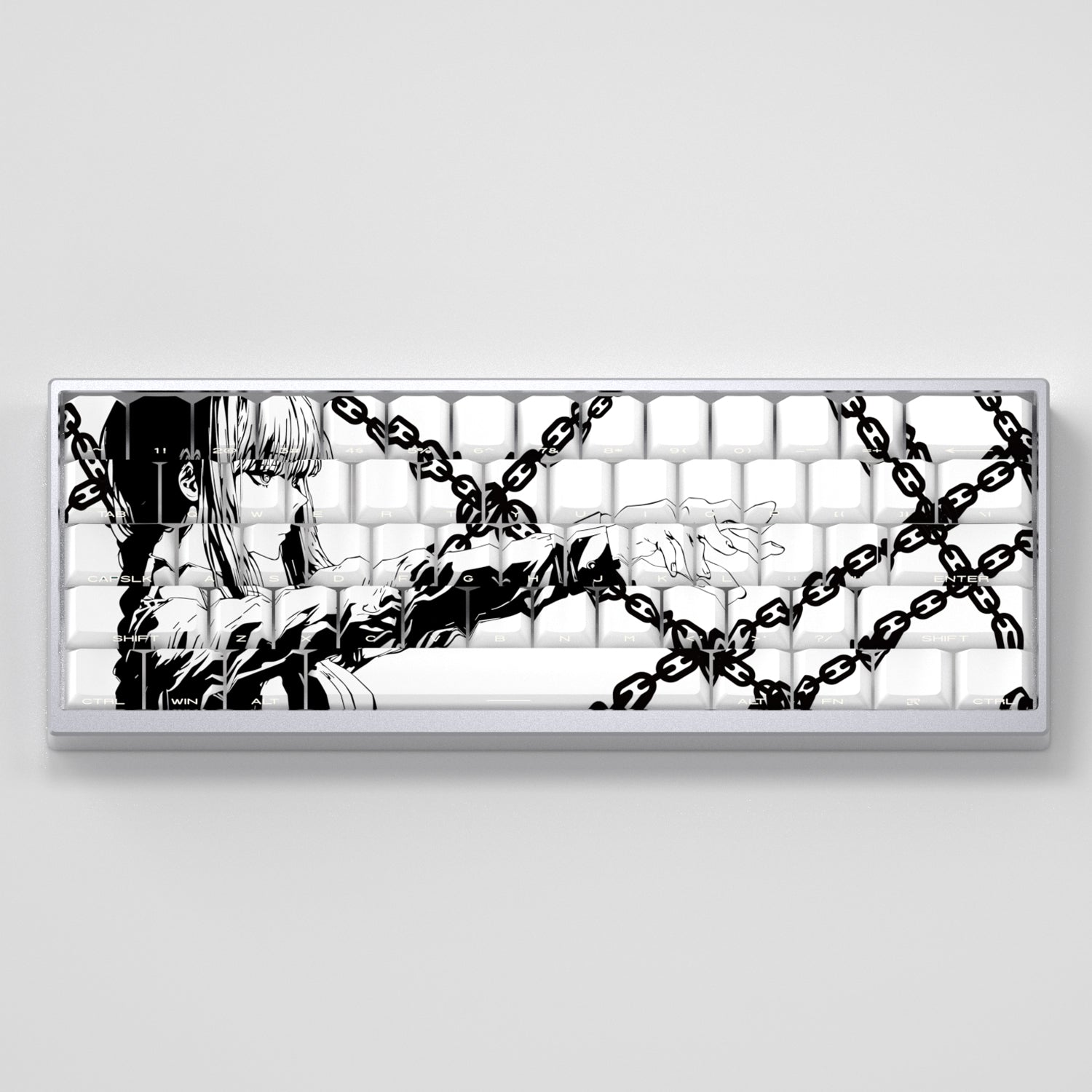 Chainsaw Man, Makima keycaps factory height side engraved transparent keycaps PBT side transparent personalized keycaps set