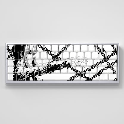 Chainsaw Man, Makima keycaps factory height side engraved transparent keycaps PBT side transparent personalized keycaps set
