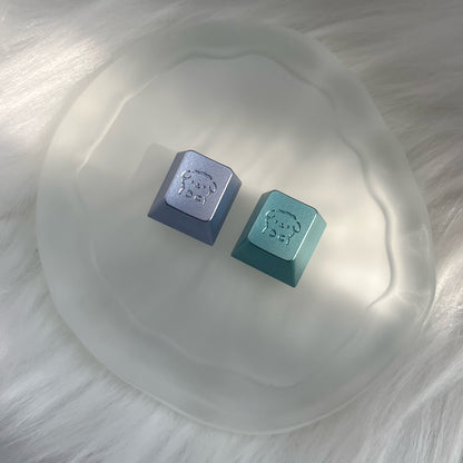 Aluminum alloy anode, simple cute little dog avatar pattern personalized keycap, metal decorative keycap