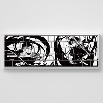 Attack on Titan，Levi Ackerman， Original height PBT side engraving of 130 keycaps set