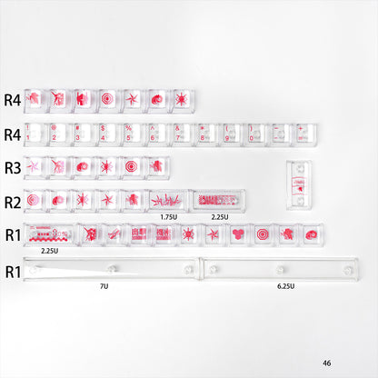 EVA mecha themed mechanical keyboard keycaps complete set PBT sublimation/PC transparent transfer printing factory height