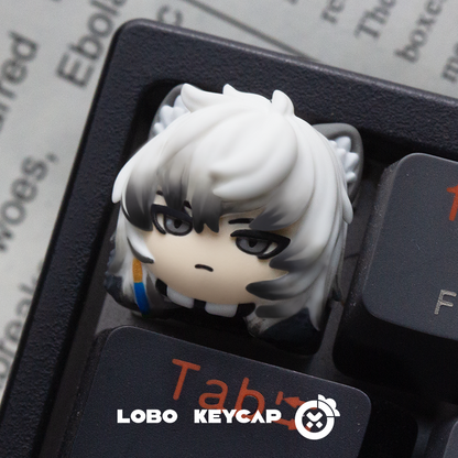 Arknights themed personalized keycaps, resin decorated keycaps, multi-color molded keycaps