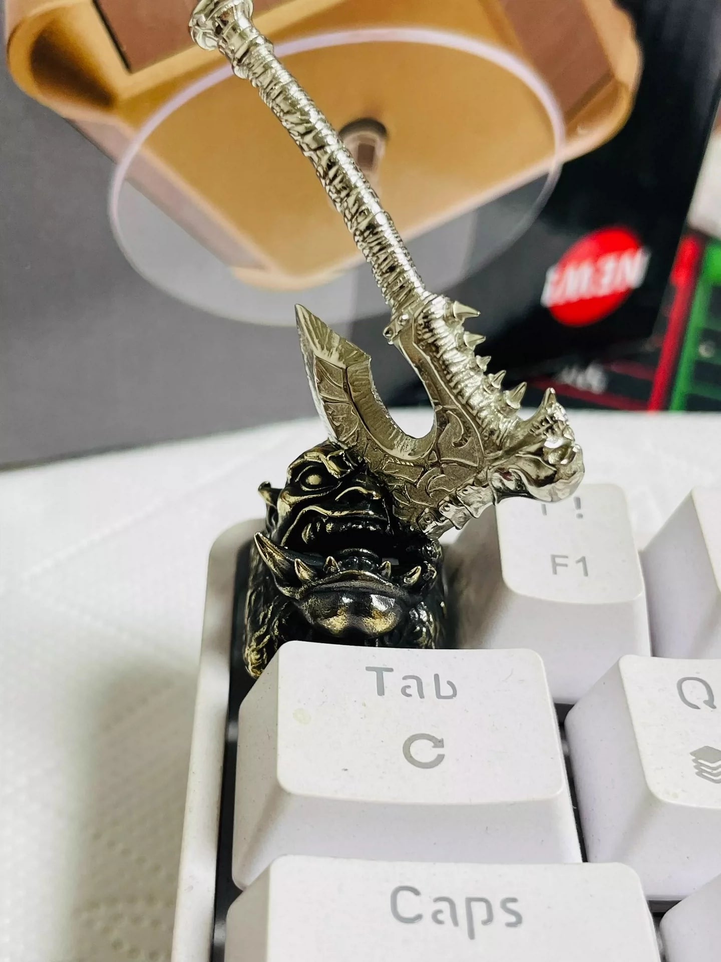 World of Warcraft, Gorehowl， White copper metal personalized keycaps, game peripherals, mechanical keyboard keycaps
