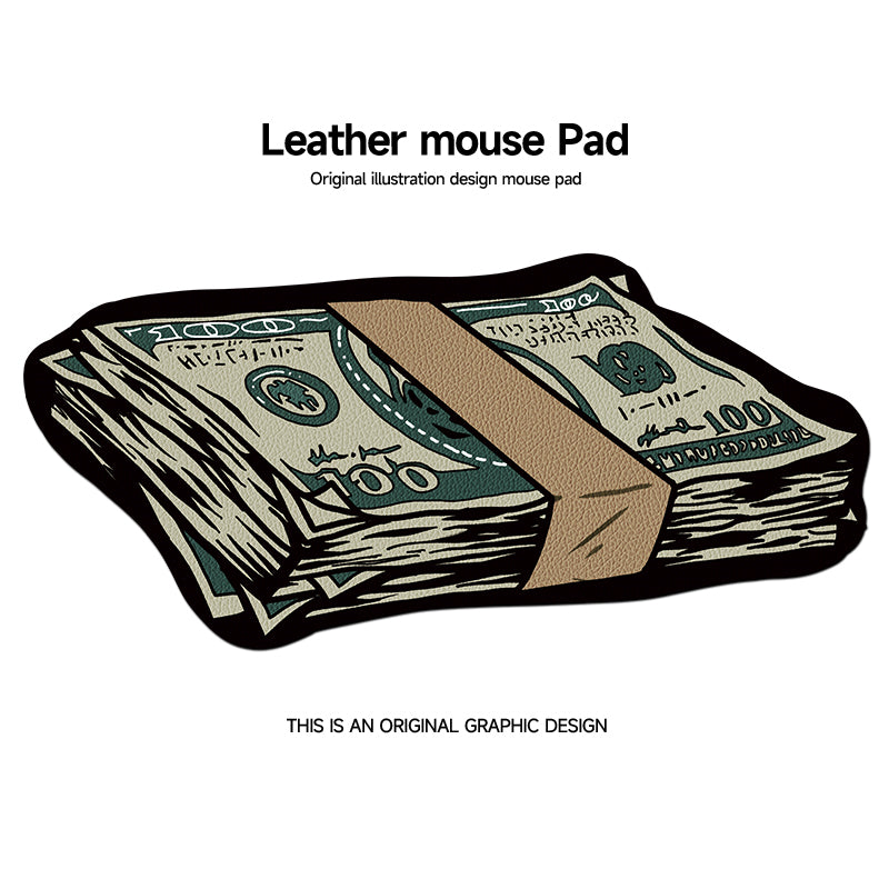 Irregular leather mouse pad for US dollars, portable computer, office desk pad