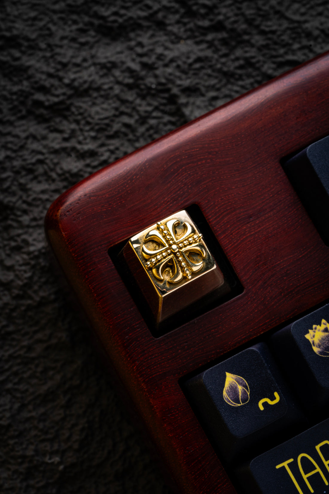 Metal copper, Chrome Hearts style keycaps.