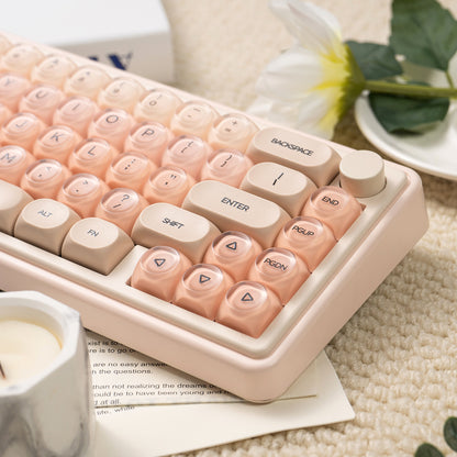 Liquid foundation Theme Mechanical Keyboard Keycap Hot Sublimation PBT+PC Girl Cute Spherical Keycap