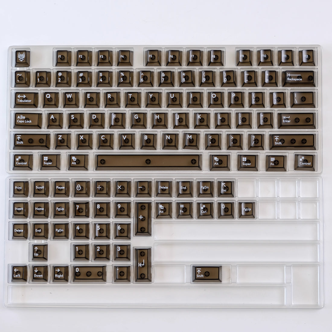 Color transparent keycap set, simple installation, mechanical keyboard keycap PC material UV transfer printing, original factory height color transparent keycap set