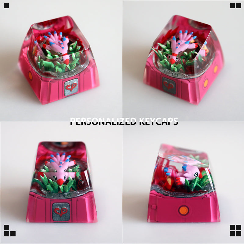 DigimonAdventure, Crystal drops of glue personalized keycaps, anime art keycaps, keyboard decorative keycaps