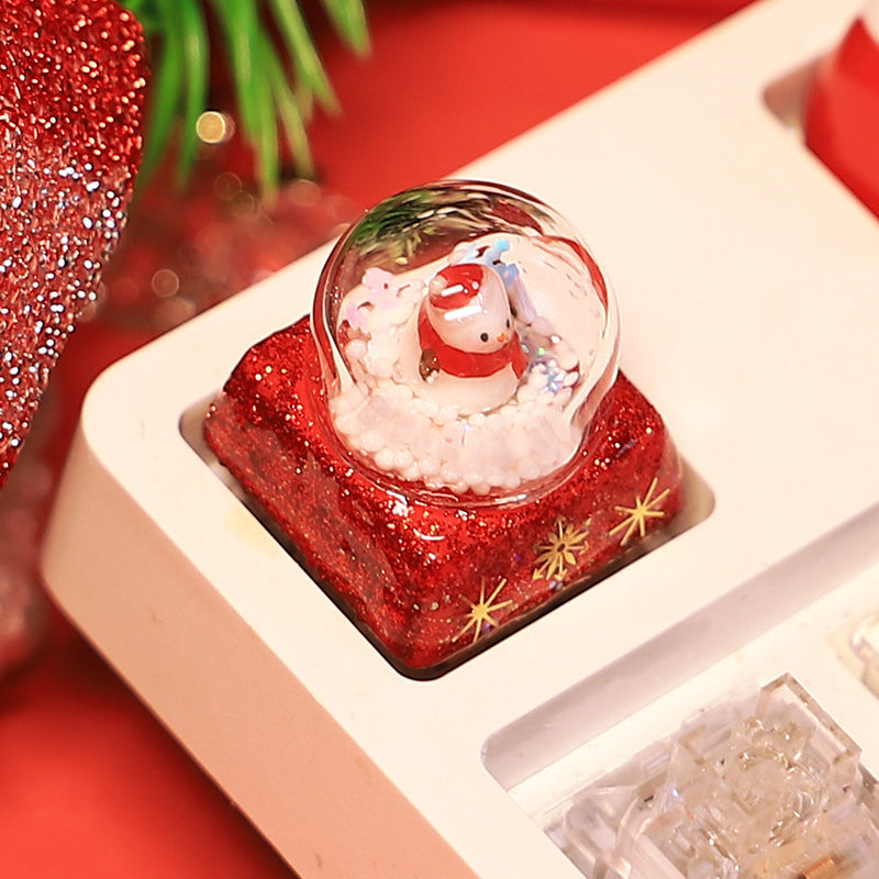 Christmas themed keycap combination, Santa Claus, snowman, resin personalized keycaps, soft ceramic keycaps, mechanical keyboard decorative keycaps,
