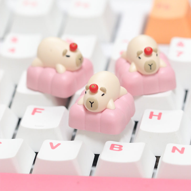 Capybara, multi-color resin molded keycaps, personalized keycaps, artisankeycaps