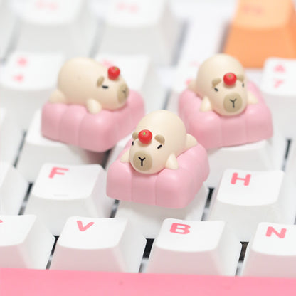 Capybara, multi-color resin molded keycaps, personalized keycaps, artisankeycaps