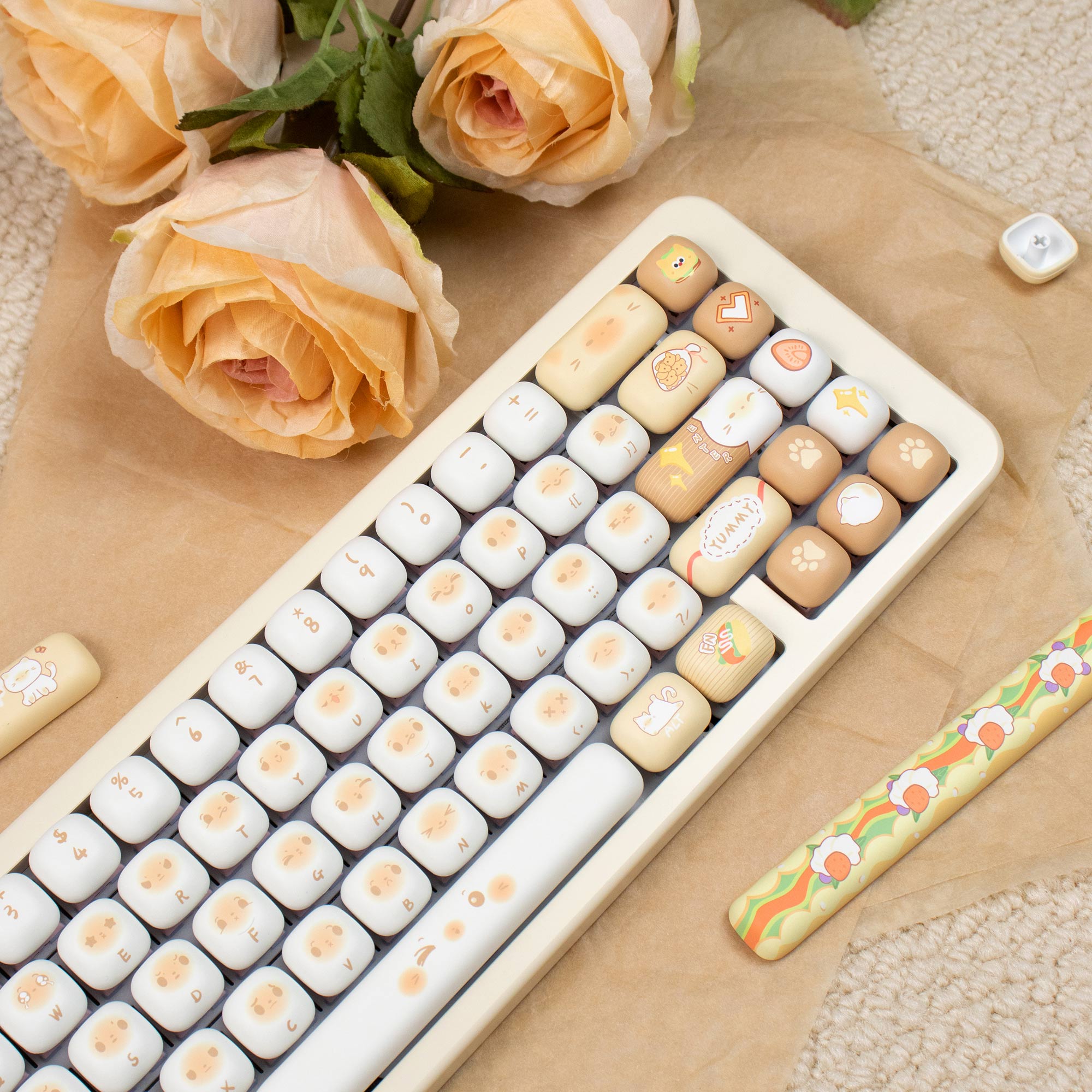 Bag Cat Mechanical Keyboard Keycaps MOG Round PBT Heat Sublimation Set Keycaps
