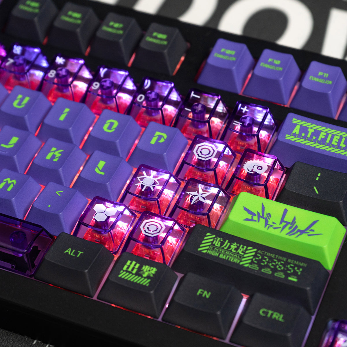 EVA mecha themed mechanical keyboard keycaps complete set PBT sublimation/PC transparent transfer printing factory height