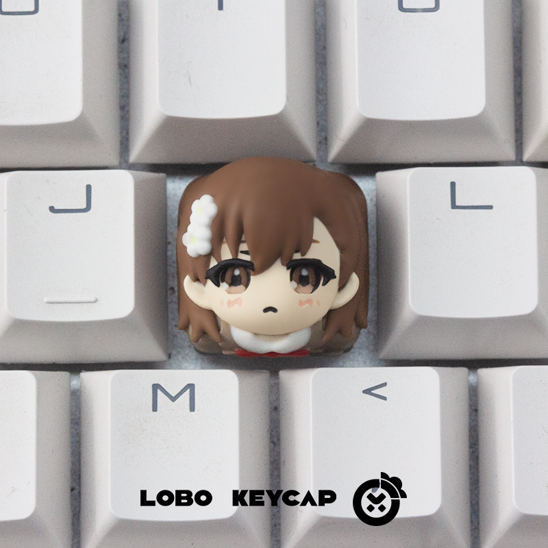 とある Scientific Super Electromagnetic Cannon, Misaka Mikoto, multi-color resin molded personalized keycaps, decorative keycaps