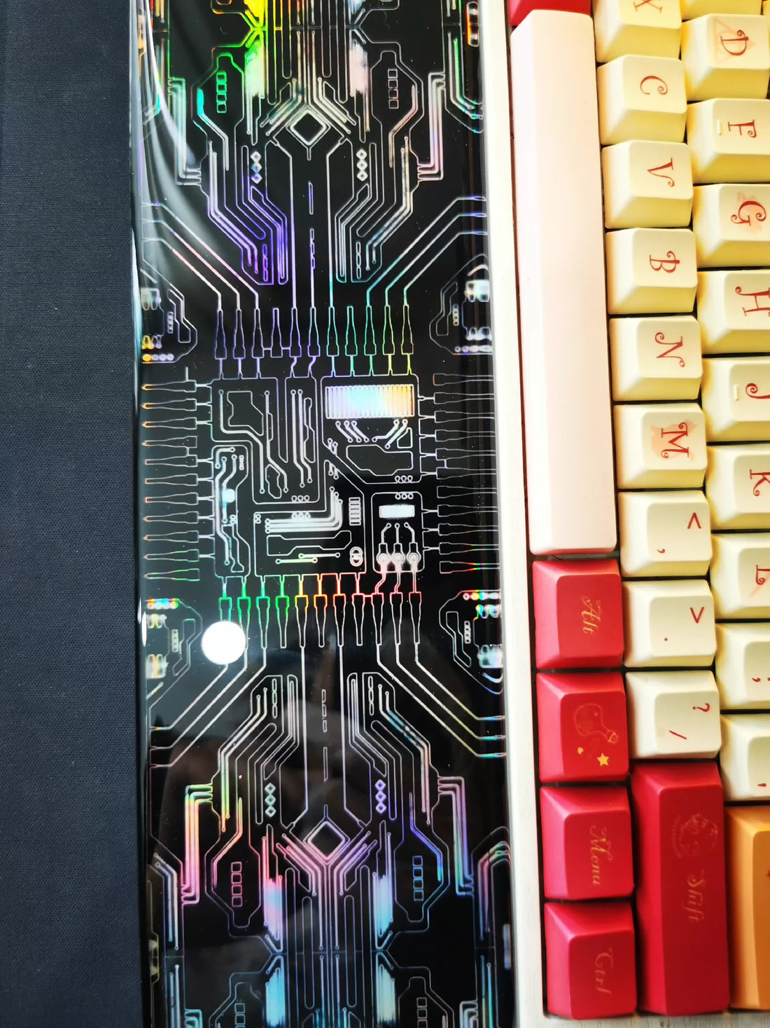 Colorful circuit board, mechanical neon style, keyboard resin handle, palm rest, keyboard peripheral accessories