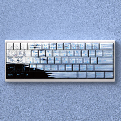 EVA, Ayanami Rei Anime Character Keycaps Original Factory Height Side Engraved Transparent Keycaps PBT Side Transparent Personalized Set Keys