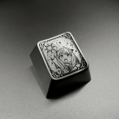 SPY × FAMILY, Anya1u titanium alloy plain carving, personalized keycaps, mechanical keyboard decorative keycaps
