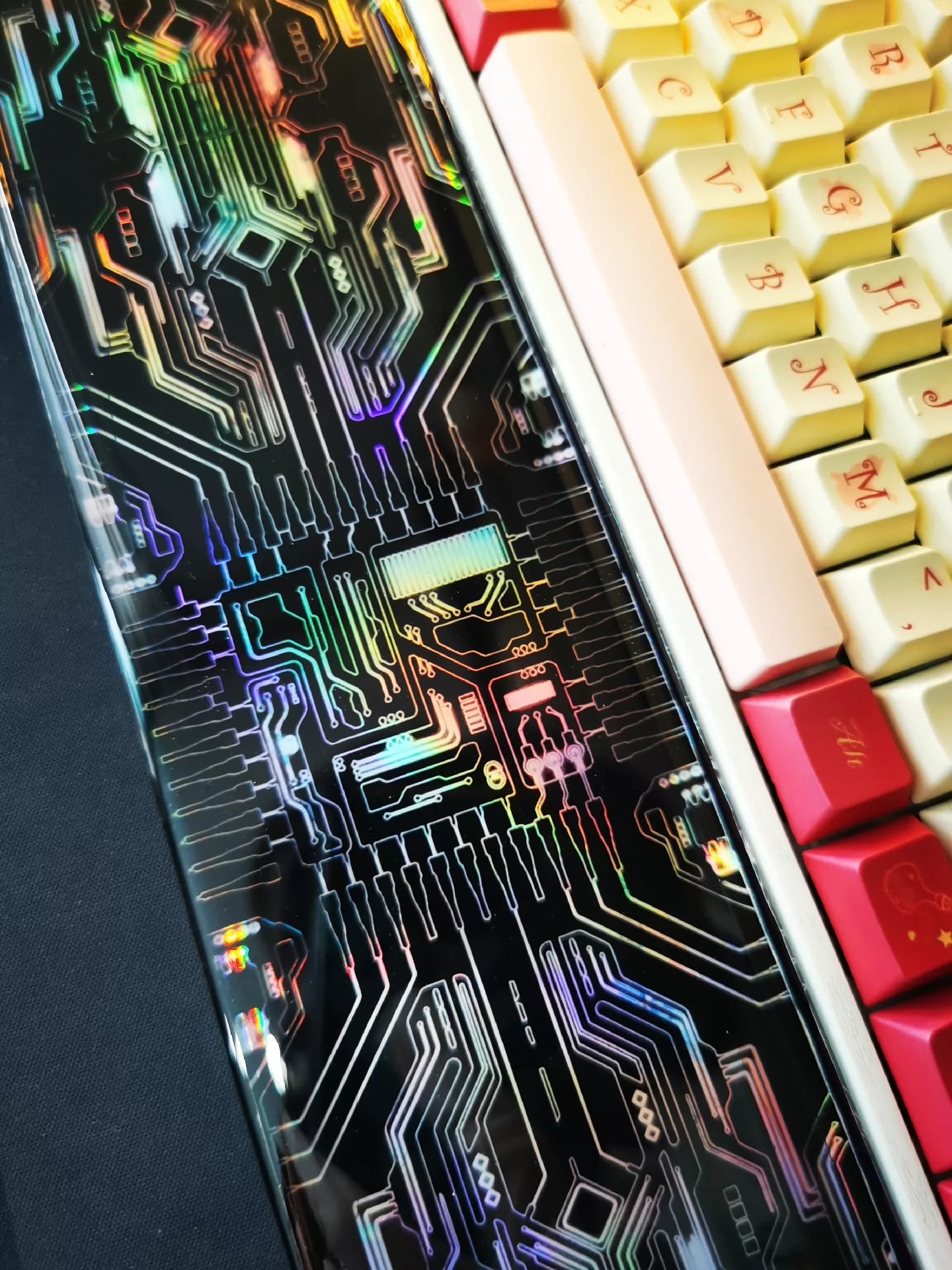 Colorful circuit board, mechanical neon style, keyboard resin handle, palm rest, keyboard peripheral accessories