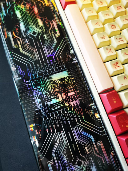Colorful circuit board, mechanical neon style, keyboard resin handle, palm rest, keyboard peripheral accessories