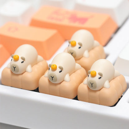 Capybara, multi-color resin molded keycaps, personalized keycaps, artisankeycaps