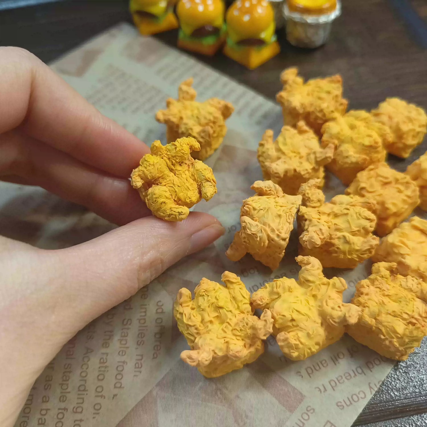 Food Collection, Handmade Resin Clay, Stone Plastic Clay, Personalized Keycaps, Artisankeycaps, Mechanical Keyboard Decorative Keycaps.