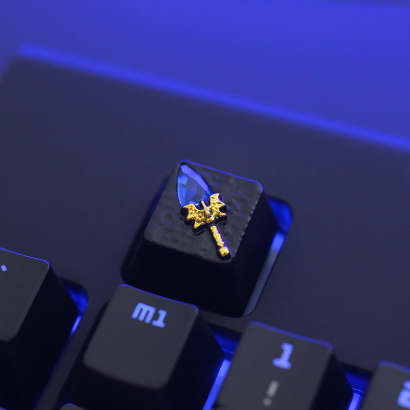 DOTA2 Knife Tower Game Peripheral Blue Staff A Staff Mechanical Keyboard Zinc Aluminum Metal Transparent Keycaps