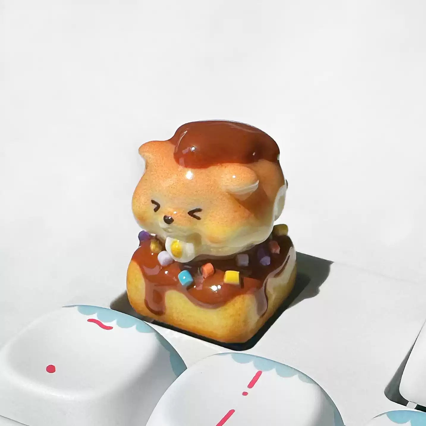 Chocolate puppy resin clay keycaps, personalized keycaps, mechanical keyboard decorative keycaps
