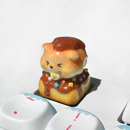 Chocolate puppy resin clay keycaps, personalized keycaps, mechanical keyboard decorative keycaps