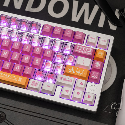 EVA mecha themed mechanical keyboard keycaps complete set PBT sublimation/PC transparent transfer printing factory height