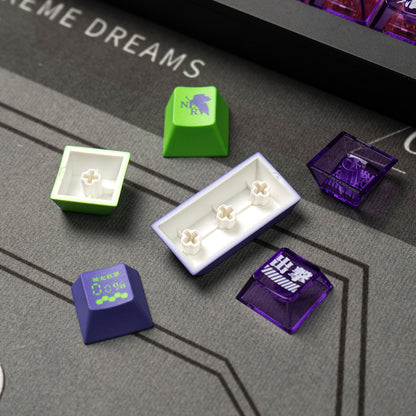 EVA mecha themed mechanical keyboard keycaps complete set PBT sublimation/PC transparent transfer printing factory height