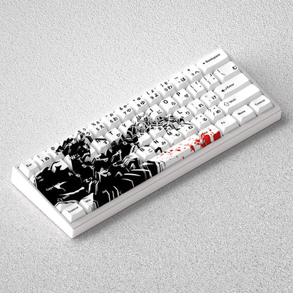 BLEACH，Kurosaki Ichigo， Original height PBT engraved keycap set, compatible with 60 65 68