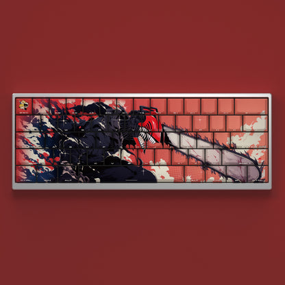 Chainsaw Man, Denji suit keycap, chainsaw man theme keycap, anime side engraved transparent characters