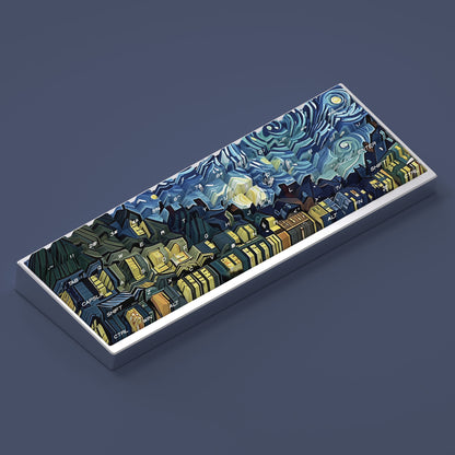 Van Gogh Starry Sky Keycap Side Carving Transparent Original Factory Height Adaptation Theme Heat Sublimation Original Factory Height PBT Material Set Keycap