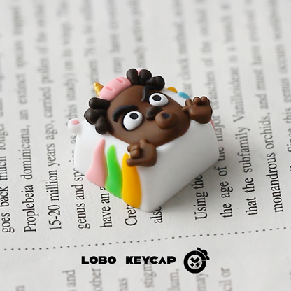 Gaze Brother, multi-color resin personalized keycaps, decorative keycaps