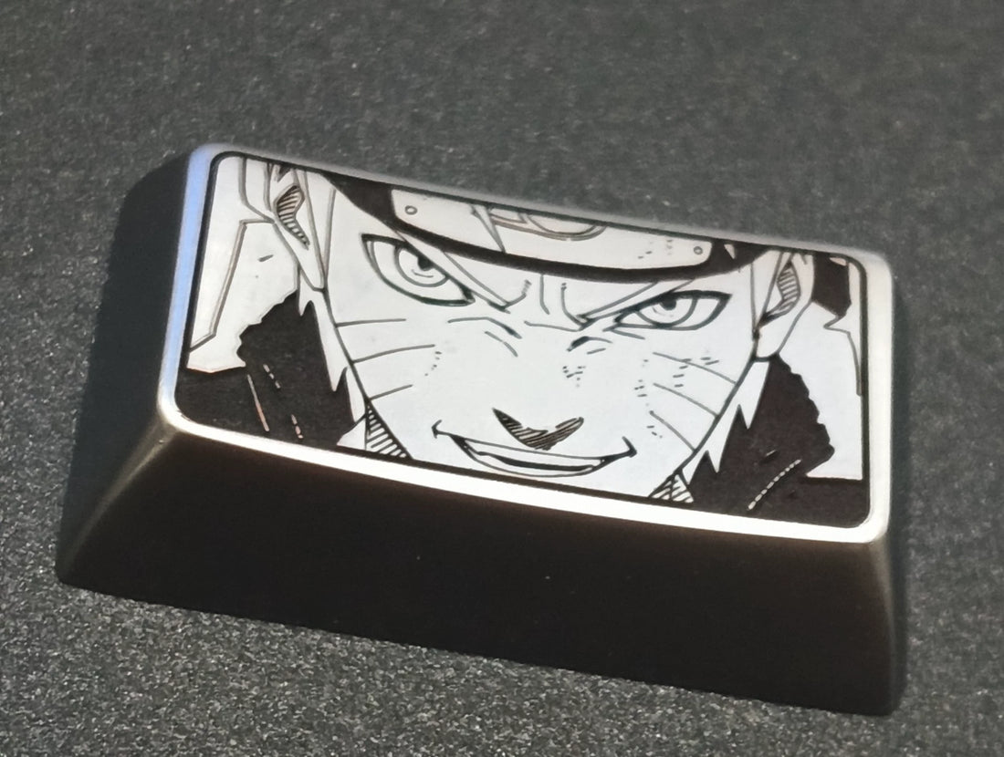 Naruto, zinc alloy personalized keycaps, 1.75U metal decorative keycaps, anime and game character peripheral keycaps